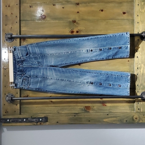 RARE LUCKY BRAND LUCKY PINS JEANS WOMENS SIZE 00 BUTTONS DOWN FRONT HIGH WAIST - Picture 1 of 7